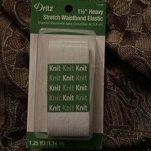 NIB DRITZ 1 1/2” Heavy Stretch Waistband Elastic white